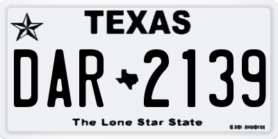 TX license plate DAR2139