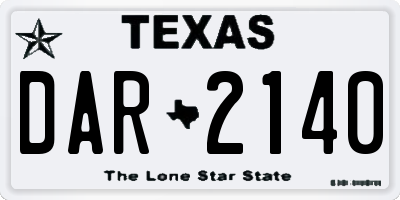 TX license plate DAR2140
