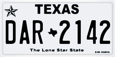TX license plate DAR2142