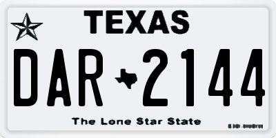 TX license plate DAR2144