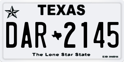 TX license plate DAR2145