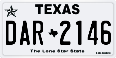 TX license plate DAR2146