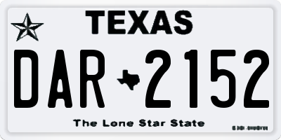 TX license plate DAR2152
