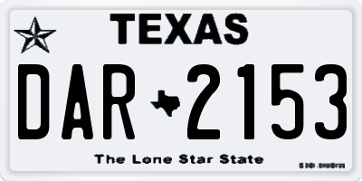 TX license plate DAR2153
