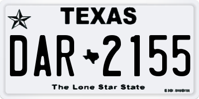 TX license plate DAR2155