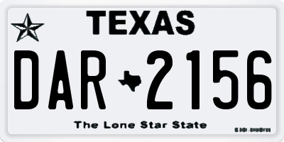 TX license plate DAR2156
