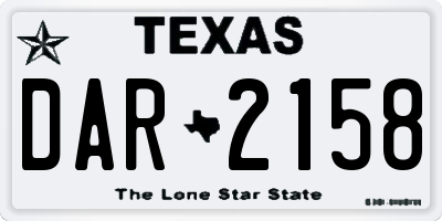 TX license plate DAR2158
