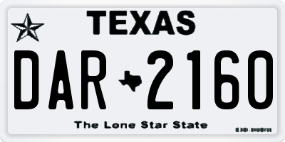 TX license plate DAR2160