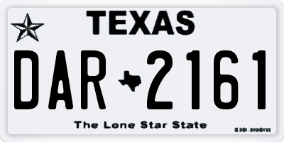 TX license plate DAR2161