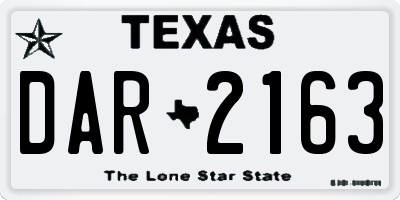 TX license plate DAR2163