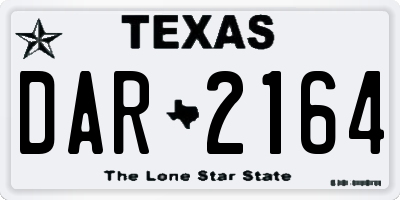 TX license plate DAR2164