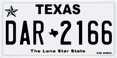 TX license plate DAR2166