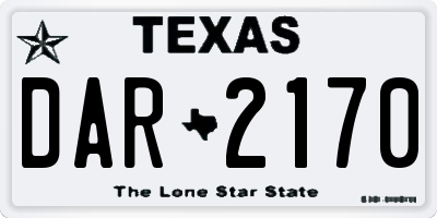TX license plate DAR2170