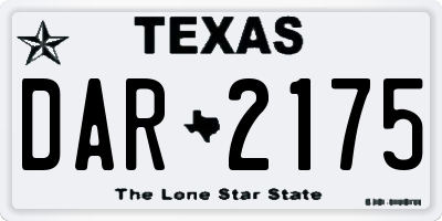 TX license plate DAR2175