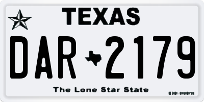 TX license plate DAR2179