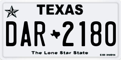 TX license plate DAR2180