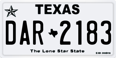 TX license plate DAR2183
