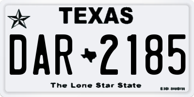 TX license plate DAR2185