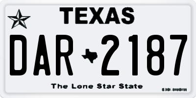 TX license plate DAR2187