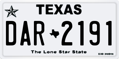 TX license plate DAR2191