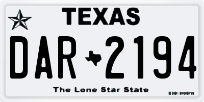 TX license plate DAR2194
