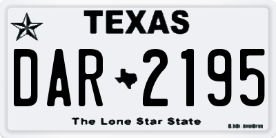 TX license plate DAR2195