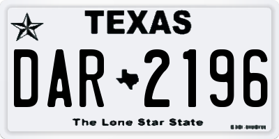 TX license plate DAR2196