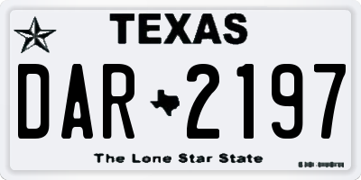 TX license plate DAR2197