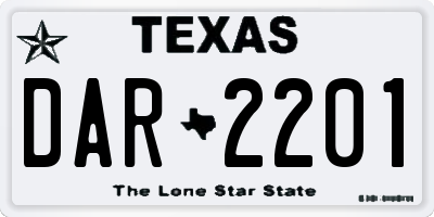 TX license plate DAR2201