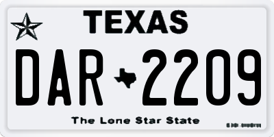 TX license plate DAR2209