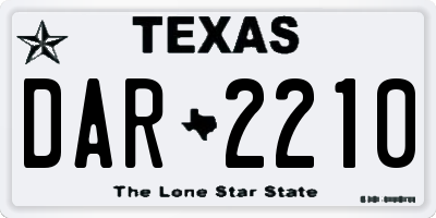 TX license plate DAR2210