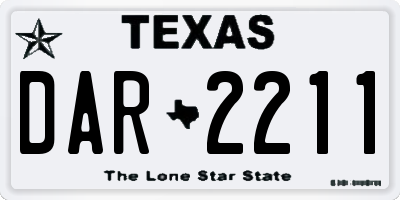 TX license plate DAR2211