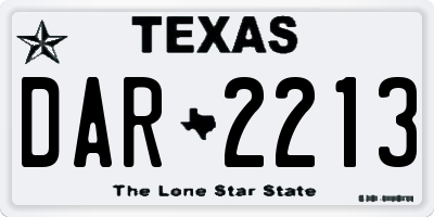 TX license plate DAR2213