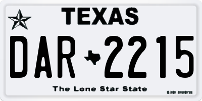 TX license plate DAR2215