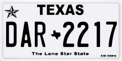 TX license plate DAR2217