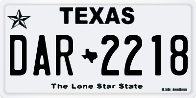 TX license plate DAR2218