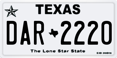 TX license plate DAR2220