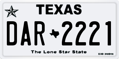 TX license plate DAR2221