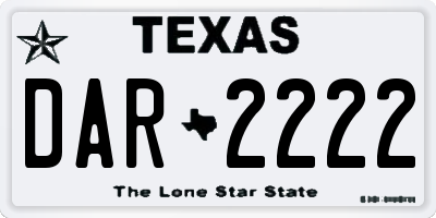 TX license plate DAR2222