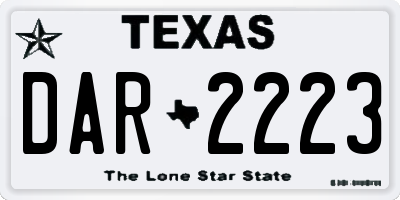 TX license plate DAR2223