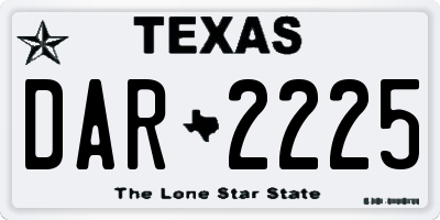 TX license plate DAR2225