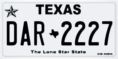 TX license plate DAR2227