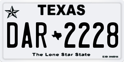 TX license plate DAR2228