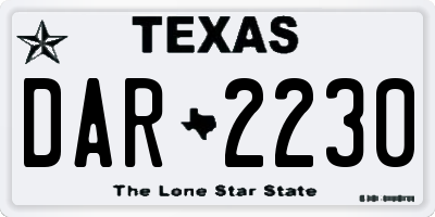 TX license plate DAR2230