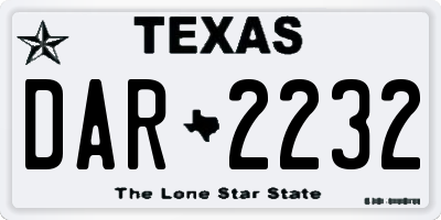 TX license plate DAR2232