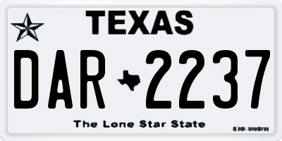 TX license plate DAR2237