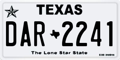 TX license plate DAR2241