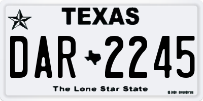 TX license plate DAR2245