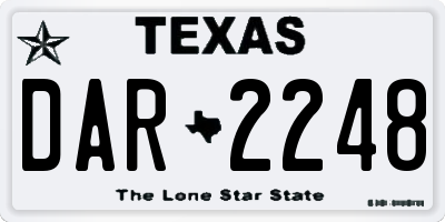 TX license plate DAR2248