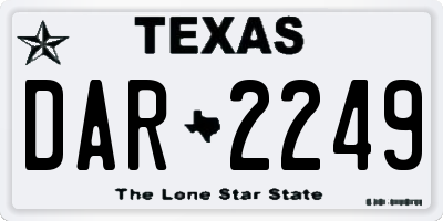 TX license plate DAR2249